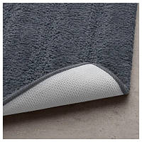 Махровый коврик для ванной тёмно-серый полосатый IKEA EMTEN ЕМТЕН ИКЕА 50x80 см