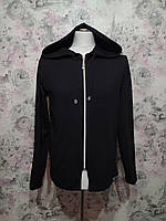 Рубашка мужская трикотажная черный с капюшоном 44