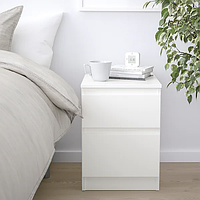 Тумбочка с 2 ящиками 35x49 см IKEA KULLEN белая в гостиную или в спальную (прикроватная) комод ИКЕА КУЛЛЕН