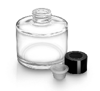 Флакон для ароматизатора стеклянный круглый 130 мл диффузор для аромата-парфюма серебро Тор
