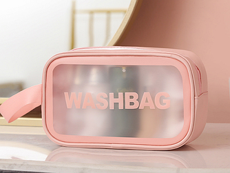 Жіноча водонепроникна косметичка WASHBAG Small 22x13x7 см рожевий кейс для косметики, дорожня сумочка