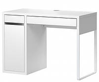 Письменный стол IKEA MICKE 105x50 см белый компьютерный столик, стол для ноутбука, рабочий ИКЕА МІККЕ