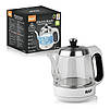 Електричний скляний чайник із носиком на 1.2 л 1350 Вт RAF R.7810 (16), фото 2