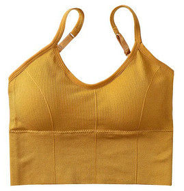 Жіночий безшовний укорочений топ спортивний помаранчевий топік 40-60 kg