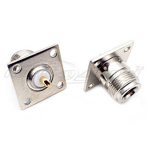 Роз'єм гніздо N монтажне, кріплення на 4 гвинти, фото 2