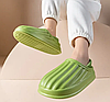 Жіночі хутряні домашні капці, теплі салатовІ шльопанці для дому 36-37, фото 3