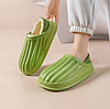 Жіночі хутряні домашні капці, теплі салатовІ шльопанці для дому 36-37, фото 4