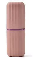 Портативний дорожній кейс футляр для зубної пасти та щіток рожевий стакан-органайзер для аксесуарів