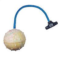 BENDE Цельнолитой резиновый мяч Ø70 мм на верёвке 30 см с пластиковым захватом