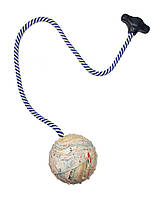 BENDE Цельнолитой резиновый мяч Ø70 мм на верёвке 60 см с пластиковым захватом