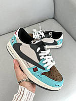 Кроссовки мужские разноцветные Jordan 1 Low Jackboys Cactus Jack (13275)