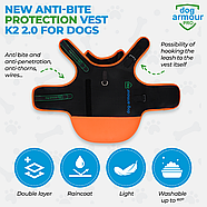 Захисний текстильний жилет для собак Dog Armour PRO K2 anti-bite vest помаранчевий M 48-52см (DOVT2), фото 2