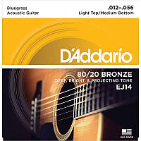 Струны для акустической гитары D'Addario EJ14 80 20 Bronze Light Top Medium Bottom Acoustic G KV, код: 6555901