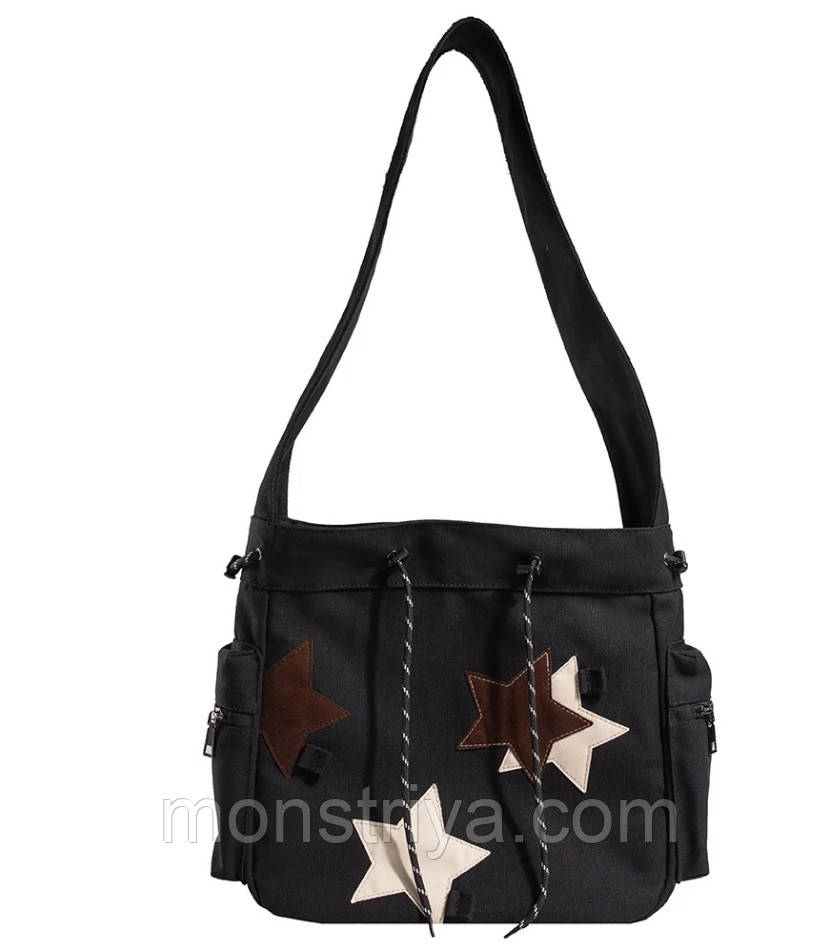 Стильна, молодіжна сумка STARS, чорна