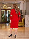 Вечірня червона сукня міді з сіткою великі розміри, фото 5