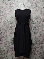 Платье - сарафан с поясом женское бохо летнее трикотажное повседневное черный 52