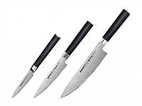 Набор из 3х ножей "Поварская тройка" Samura Mo-V SM-0220 (в подарочной коробке)