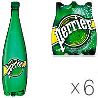 Perrier, 1 л, Упаковка 6 шт., Пер'є, Вода мінеральна газована, ПЕТ