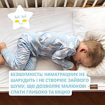 Наматрацник дитячий непромокальний 60х120 см у ліжечко з гумками по кутах бавовна з мембраною захисний, фото 4