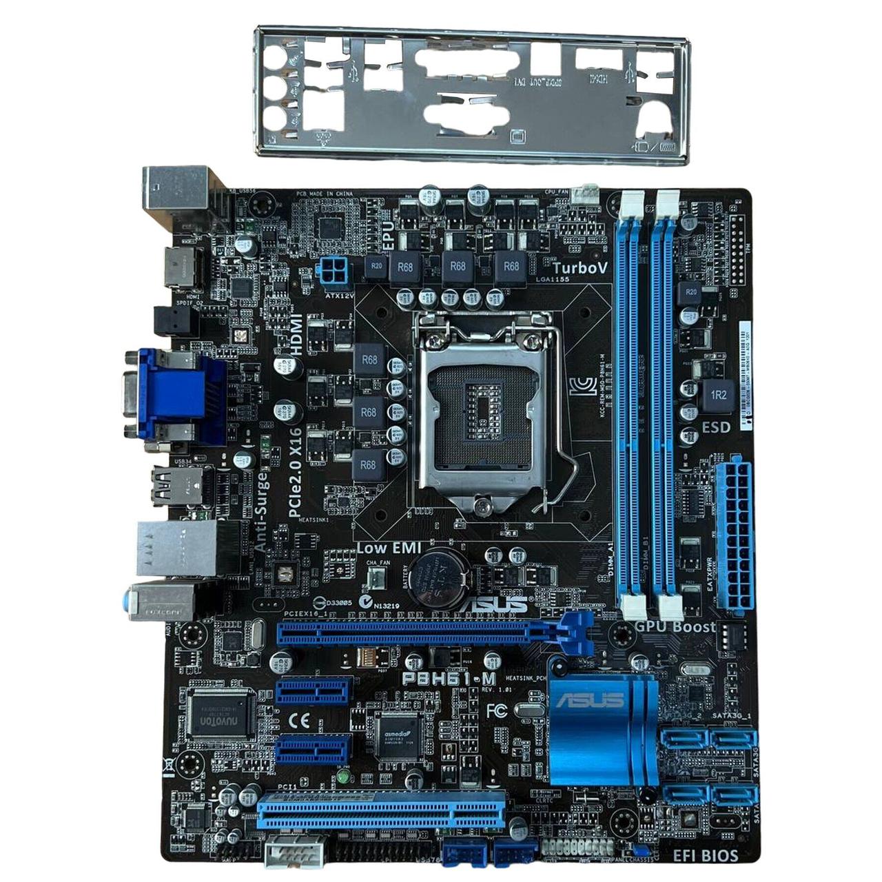 Материнська плата Asus P8H61-M / Socket LGA 1155 / Задня заглушка