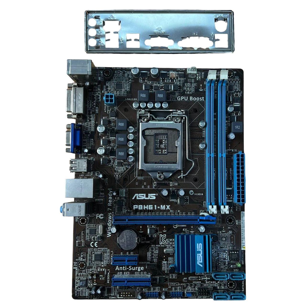 Материнська плата Asus P8H61-MX / Socket LGA 1155 / Задня заглушка