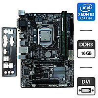 Комплект: Материнська плата Gigabyte GA-B85M-HD3G / Intel Xeon E3-1241 v3 (4 (8) ядра по 3.5 - 3.9 GHz) / 16 GB DDR3 / Socket LGA