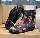 Жіночі напівчоботи гумові Троянди на чорному 36, фото 5