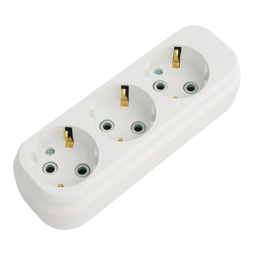 Колодка із заземленням 3-а біла GISelt GMGP-131, фото 1