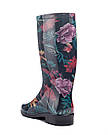 Жіночі гумові чоботи Квітковий розпис, фото 2