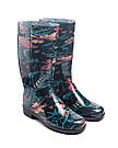 Жіночі гумові чоботи Квітковий розпис, фото 3