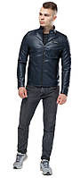 Курточка зі штучної шкіри чоловіча осінньо-весняна темно-синя модель 36361 (КЛАД ТІЛЬКИ 50(L))