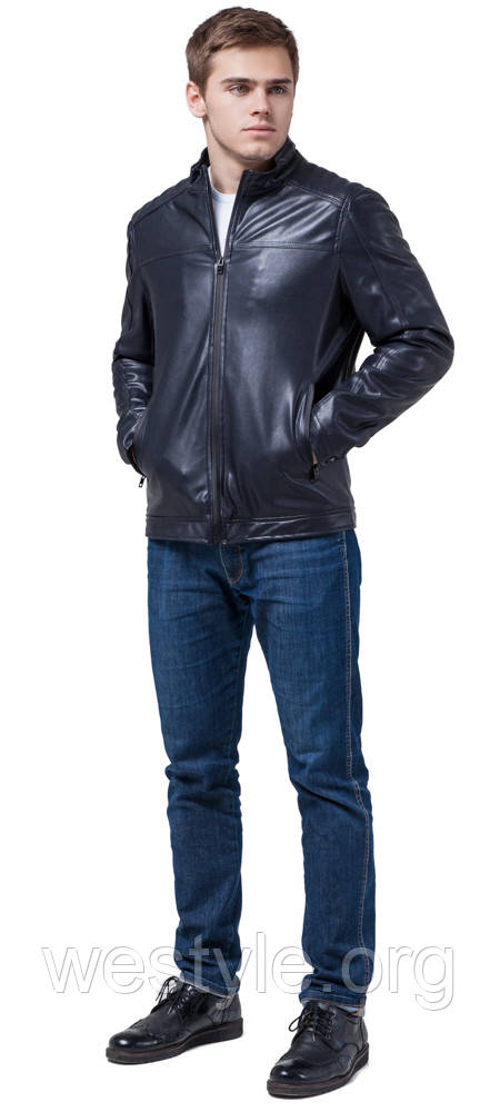 Куртка чоловіча осінка темно-синього кольору модель 4834