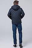 Темно-синя молодіжна коротка куртка осінньо-весняна чоловіча модель 2072, фото 5