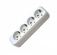 Колодка із заземленням 4-на (на 4 гнізда) біла GіSelt G5814