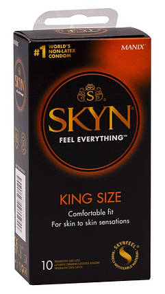 Презервативи без латексу великого розміру Manix SKYN King Size, упаковка (ціна за пачку, 10 шт), фото 1