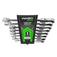 Набор ключей Winso PRO комбинированные с трещоткой и карданом CR-V 8шт (8-10-12-13-14-15-17-19мм)