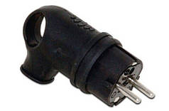 Вилка кутова каучукова з ручкою із заземленням, 16А FAR F161