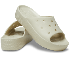 Crocs Platform slide бежеві шльопанці крокс.