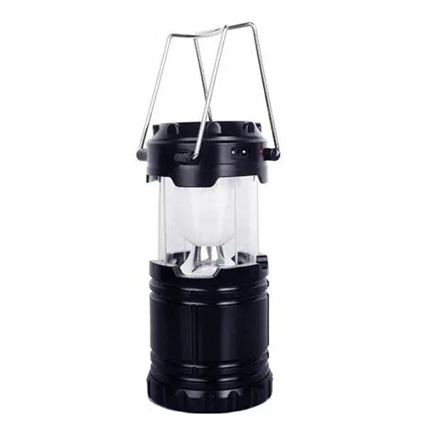 Кемпінговий ліхтарик на акумуляторі із сонячною панеллю та ручкою BL-5800 Чорний, фото 1