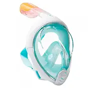 Маска для підводного плавання дайвінгу Tribord Easybreath Блакитна Водолазна маска кріпленням для камери, фото 3