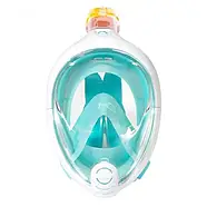 Маска для підводного плавання дайвінгу Tribord Easybreath Блакитна Водолазна маска кріпленням для камери, фото 4