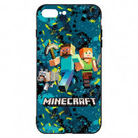 Чехол для iPhone 8 Plus Minecraft Steve Alex And Dog