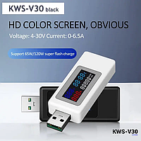 USB-тестер ваттметр энергометр Keweisi KWS-V30 для мобильных телефонов павербанков зарядок Код:MS05