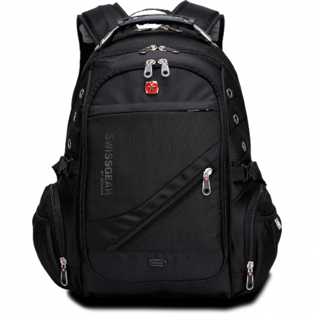 Швейцарський міський вологостійкий рюкзак на 50 л SwissGear 8810 Чорний Універсальний рюкзак, фото 1