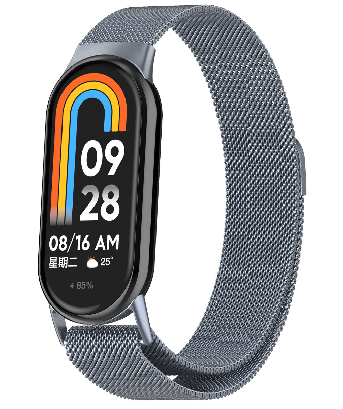 Ремінець DK Metal Milanese Loop Magnetic для Xiaomi Mi Band 8 (grey)