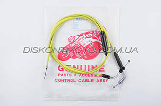 Трос газу Honda DIO AF 18/27/28 ZX AF 34/35 TACT 16/24/30 (2000mm, уп.1шт, роздвоєний, жовтий)