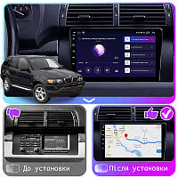 Lb Штатная магнитола для BMW X5 I (E53) Рестайлинг 2003-2006 экран 9" 4/64Gb CarPlay 4G Wi-Fi GPS Prime