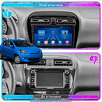 Lb Штатна магнітола для Mitsubishi Mirage VI Рестайлінг 2 2019-н.в. екран 9" 6/128Gb 4G Wi-Fi GPS Top