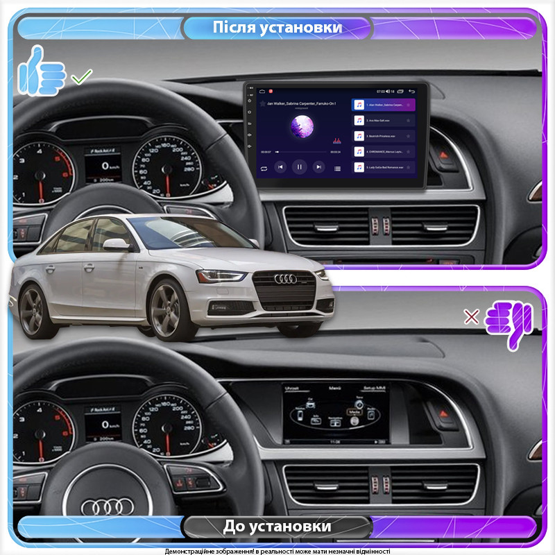 Al Штатна магнітола для Audi A4 IV (B8) Рестайлінг 2011-2015 екран 10" 4/64Gb CarPlay 4G Wi-Fi GPS Prime