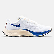 Чоловічі Кросівки Nike Air Zoom Pegasus 37 White Blue / Найк Аїр Зум Пегасус 37 Білі з Синім, фото 3